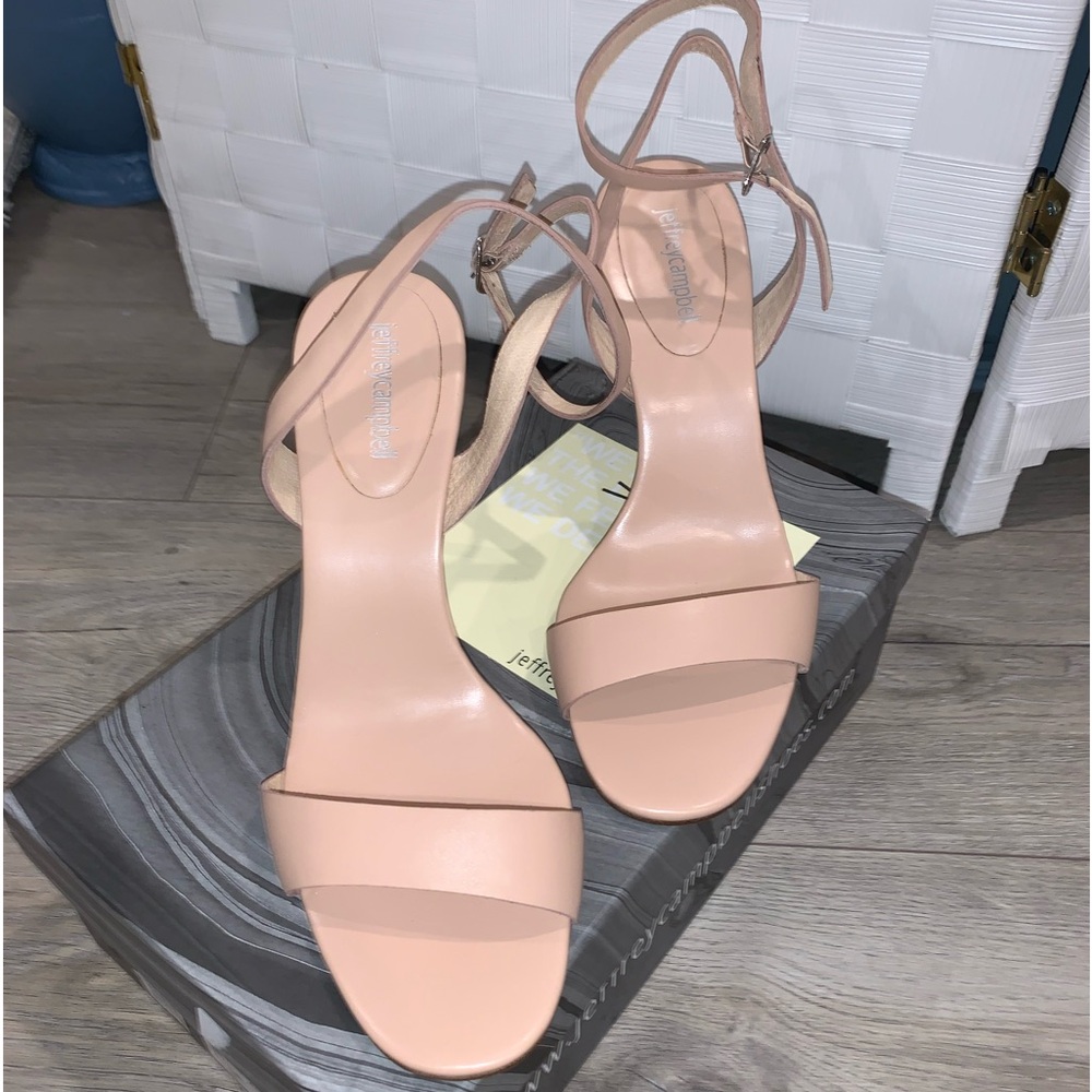 Jeffrey Campbell Nude Leather Square Heel